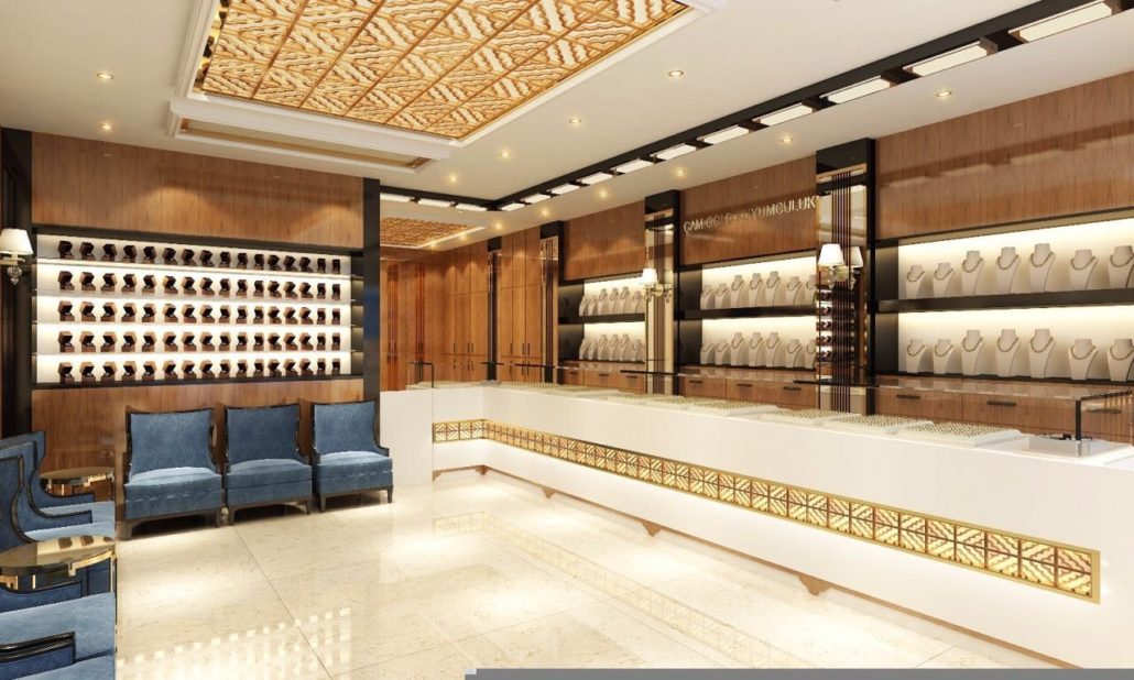 طراحی مغازه طلا فروشی