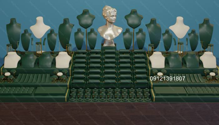 ویترین طلافروشی مینیمال با طراحی سه بعدی