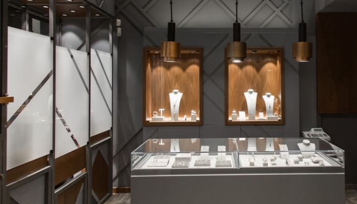 دکور طلافروشی مستطیل ‌شکل