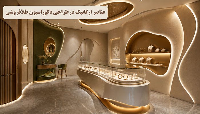 عناصر ارگانیک در طراحی دکوراسیون طلافروشی