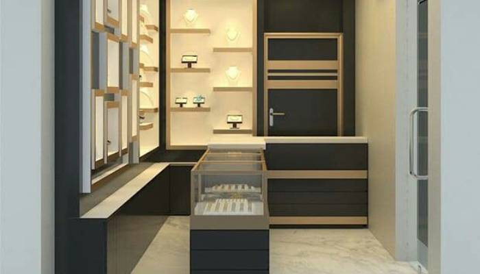 طراحی دکوراسیون طلافروشی 6 متری