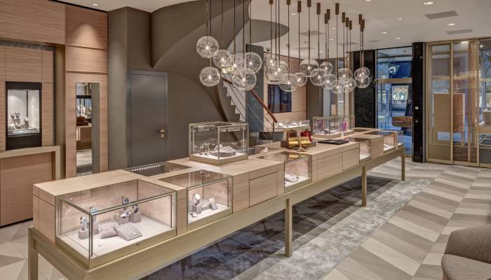 طراحی سه بعدی ویترین دکور طلافروشی