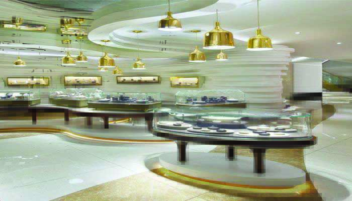 طراحی دکور طلا برای مغازه های دو طبقه