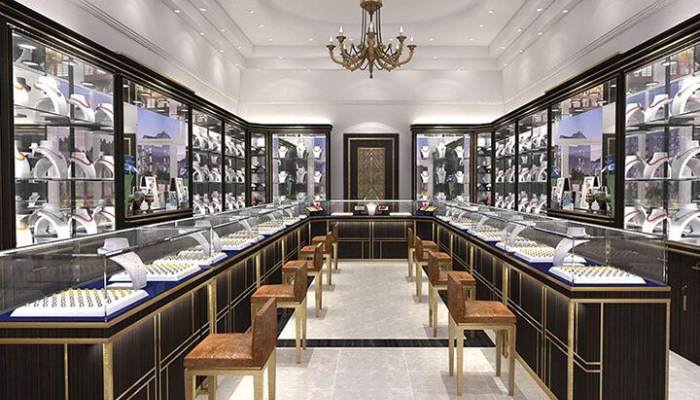 دکورهای خلاقانه طلافروشی در مراکز خرید لوکس تهران