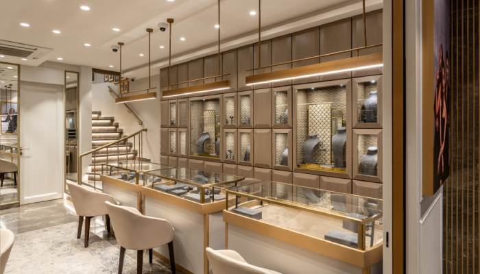 طراحی طلافروشی سنتی با المان‌های مدرن