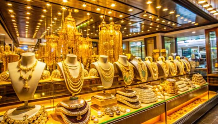 ویترین طلافروشی بازاری