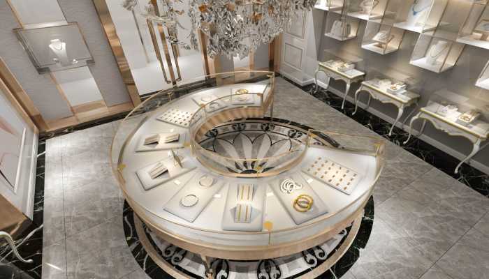 اجرای دکوراسیون طلافروشی لوکس