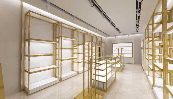 طراحی داخلی طلافروشی با استیل طلایی