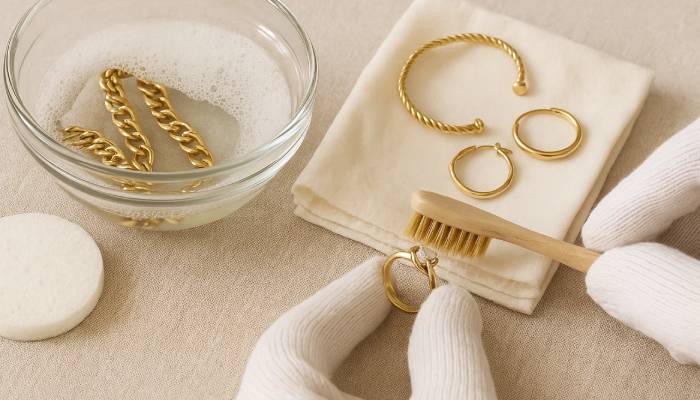 4 مرحله تمیز کردن طلا و جواهرات در خانه